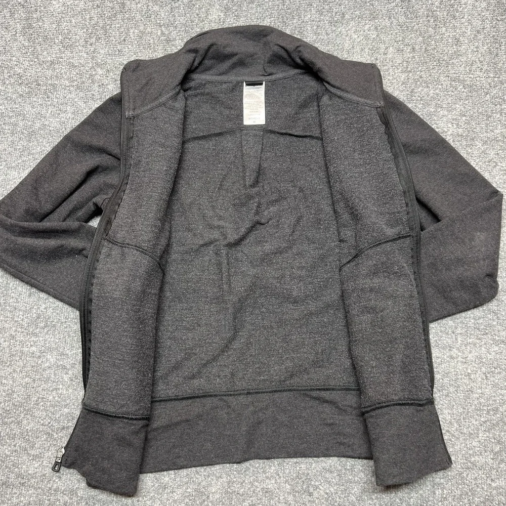 Patagonia Jacket Womens Medium Black Organic Cotton Full Zip Thumbholes Pockets